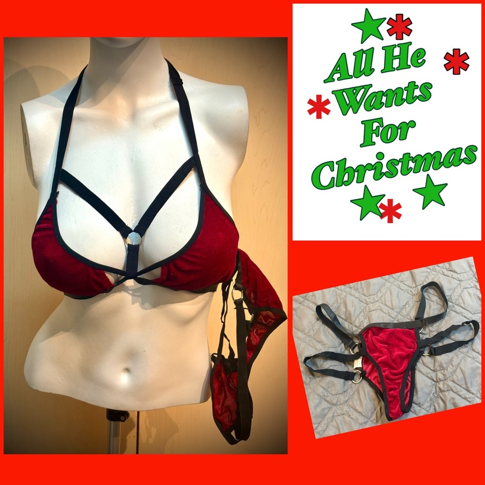 Naughty or Nice Red Lingerie Set